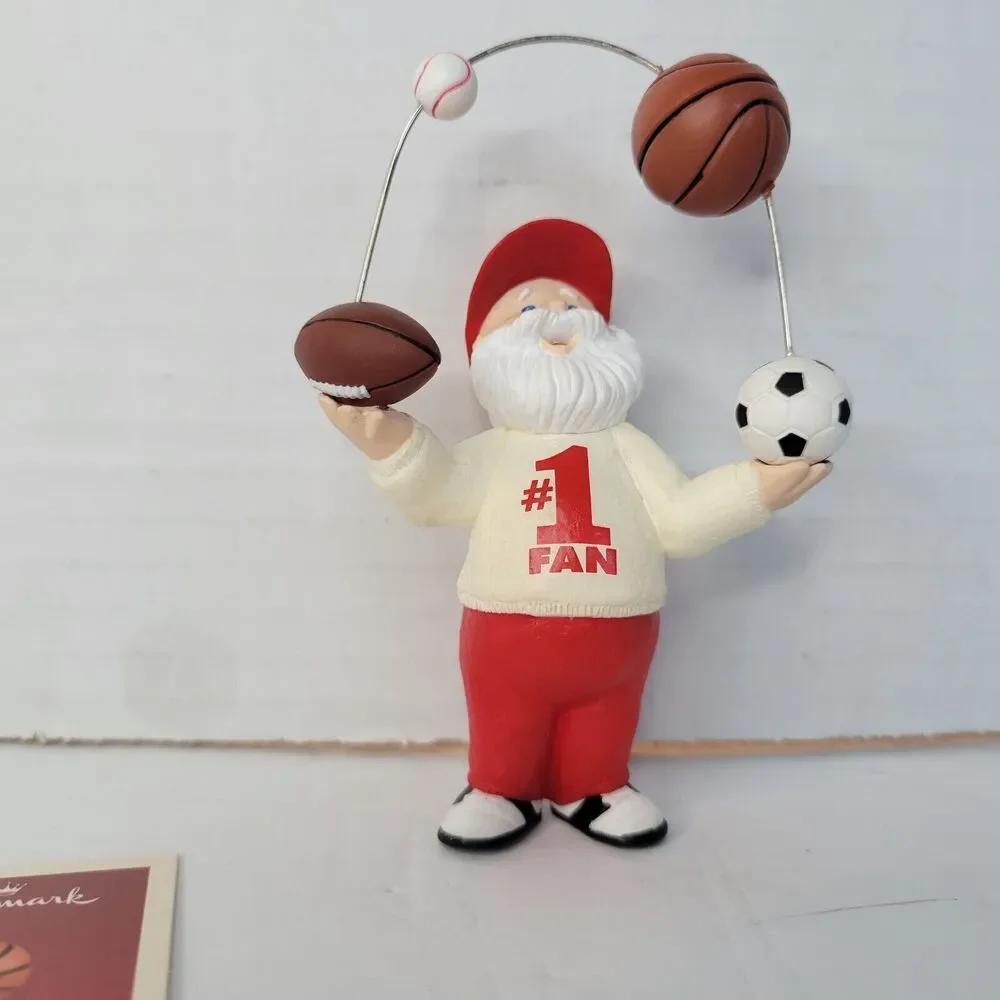 Hallmark Keepsake Christmas Ornament 2002 The Biggest Fan Santa Sports